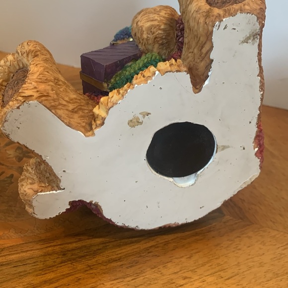 Teddy Bear Figurine with Gift Coin Bank Multicolor Resin - Picture 8 of 10